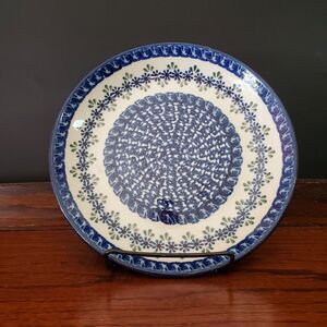 Boleslawiec Handmade Polish Pottery Wildflower Garland 8" Dessert Plate